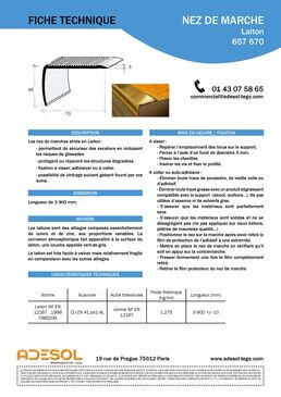 Nez de marche en laiton antidérapant | Adesol 