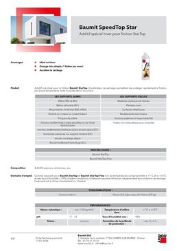 Adjuvant accélérateur de séchage pour enduits de finition | Baumit SpeedTop Star 