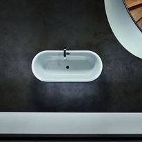 Baignoire aux rebords ultra fins en îlot ou encastrable en acier titane vitrifié | BetteLux Oval