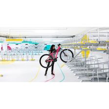 Range-vélos à deux niveaux et étage supérieur mobile | Rack vélos
