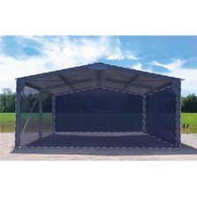 Abri bi-pente en kit - 8x10x3,35m bardage 2 pignons + 1 long pan bas