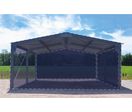 Abri bi-pente en kit - 8x10x3,35m bardage 2 pignons + 1 long pan bas