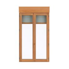 Fenêtre pin 2 vantaux ODE lasure pin naturel avec volet roulant intégré sur-mesure | LAPEYRE SERVICES