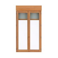 Fenêtre pin 2 vantaux ODE lasure pin naturel avec volet roulant intégré sur-mesure | LAPEYRE SERVICES