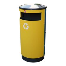 Poubelle urbaine de tri sélectif double-flux | AUSTRALIA SLIDE TRI 2 FLUX 