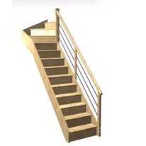 Escalier Faubourg quart tournant haut rampe Régate tubes inox | Regate