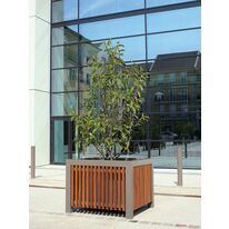Jardinière en bois et acier, carrée ou ronde | Cinéo