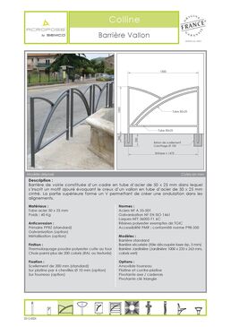 Barrière de voirie | Barrière Vallon en acier thermolaqué