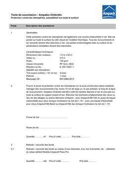 Pare-vapeur autocollant et protection contre les intempéries
