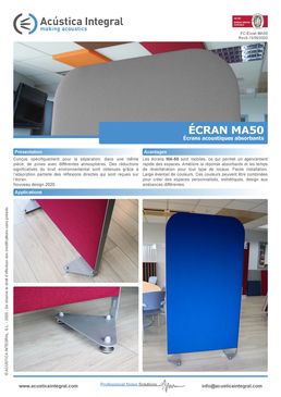 Cloisonnettes acoustiques de bureaux | ECRAN MA-50