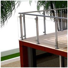 Rampe en aluminium et verre avec double système de fixation | Alumia Glass