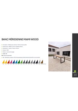 Banc méridienne en bois et en acier pour milieu urbain | MIAMI WOOD