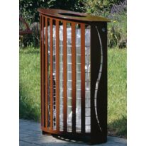Corbeille de voirie | Corbeille Rayon de Soleil Médium 50 L en acier thermolaqué