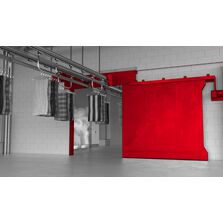 Fermeture de convoyeur aérien à porte coulissante