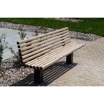 Banc public multi-lames acier-bois pour aménagement espaces extérieurs | BASLIM