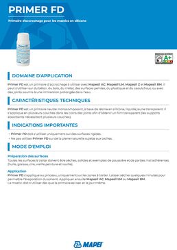 Primaire d’accrochage pour mastic silicone | PRIMER FD pour supports multi-matériaux