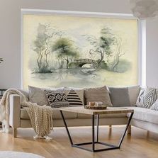 Papier peint panoramique Le petit pont de bois - AQ174