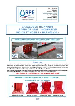BARRAGE ANTI-INONDATION RIGIDE ET MOBILE BARM2022