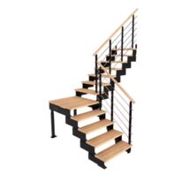 Escalier EZIO quart tournant palier à rampe hêtre | LAPEYRE SERVICES