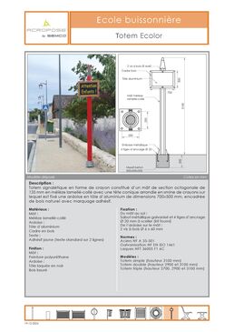 Totem signalétique | Totem Ecolor en bois lamellé-collé et aluminium