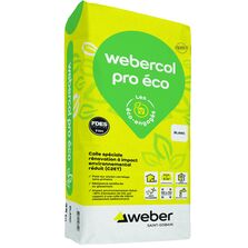 Colle pour pose intérieure ou extérieure de carrelage sans primaire | Webercol Pro Eco