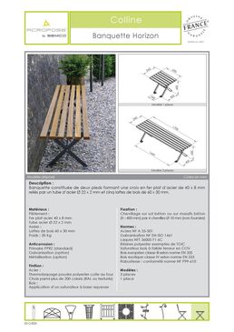 Banquette urbaine | Banquette Horizon en acier et bois