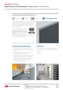 Plaque de protection murale sans PVC | Acrovyn PVC-Free