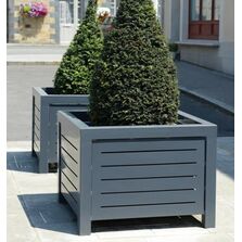 Jardinières en acier thermolaqué, carrées ou rondes | Cléa 