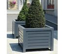 Jardinières en acier thermolaqué, carrées ou rondes | Cléa 