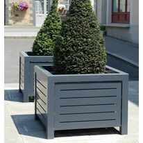 Jardinières en acier thermolaqué, carrées ou rondes | Cléa 