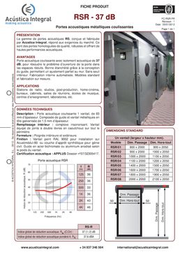 Porte coulissante acoustique | RSR