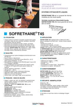 Système d’étanchéité liquide colorée non circulable ou sous protection | SOFRETHANE T45