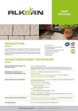 Pavage en 11 modules à surface bosselée veloutée | Rotonde