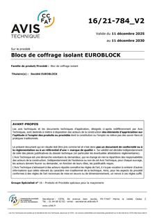 Blocs de coffrage isolant EUROBLOCK