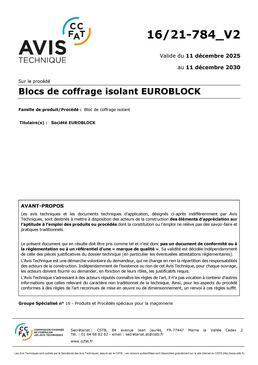 Blocs de coffrage isolant EUROBLOCK