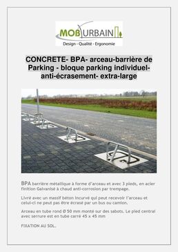Barriere arceau bloque-parking stop-park sauvage | BPA-CONCRETE