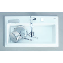 Evier rectangulaire à cuve rehaussée et égouttoir lisse | Starck K