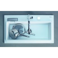 Evier rectangulaire à cuve rehaussée et égouttoir lisse | Starck K