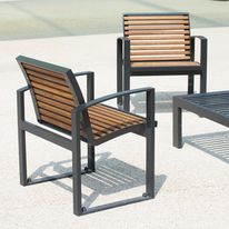 Bancs extérieurs en acier ou acier/bois | Banc Newport