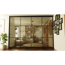 Cloison coulissante vitrée style verrière industrielle | Coulissant Panoramique