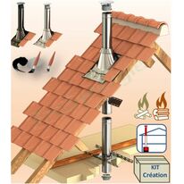 Tuyaux isolés et accessoires pour tubage de cheminée intérieure | Kit Base TEN PRO0108/PRO0110