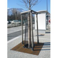 Grille d’arbre | Grille Bios en bois et acier pour aménagements urbains extérieurs