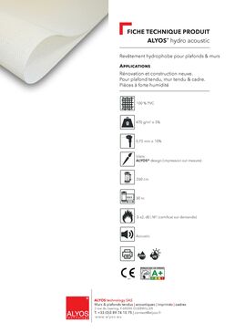 Toile tendue acoustique pour murs et plafonds | ALYOS® hydro acoustic 