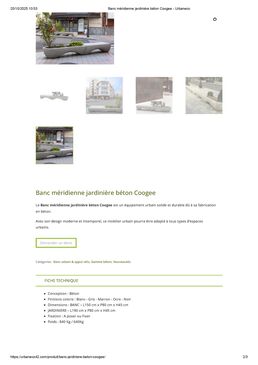 Banc méridienne jardinière béton | Coogee 