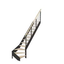 Escalier Estelle quart-tournant bas rampe Epure tubes inox | LAPEYRE SERVICES