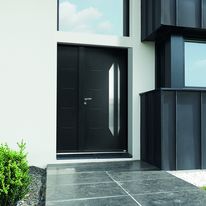 Porte d'entrée aluminium à vitrage effilé intégré | Idra