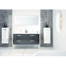 Meuble suspendu à tiroirs à plan de toilette intégré | Loft