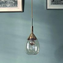 Suspension design LED en verre soufflé et métal | Lute