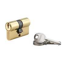 Cylindre à clé crantée 20 x 20 mm laitonné 3 clés