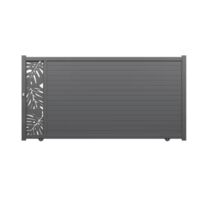 Portail coulissant aluminium décor Monstera | LAPEYRE SERVICES